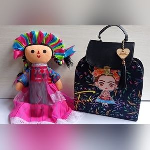 Back pack bag with wallet.